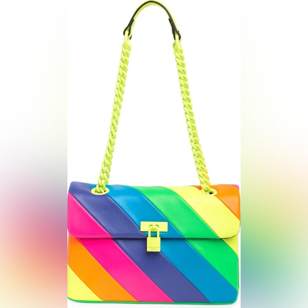 Kurt Geiger London Large Neon Leather Convertible Bag - Picture 4 of 8